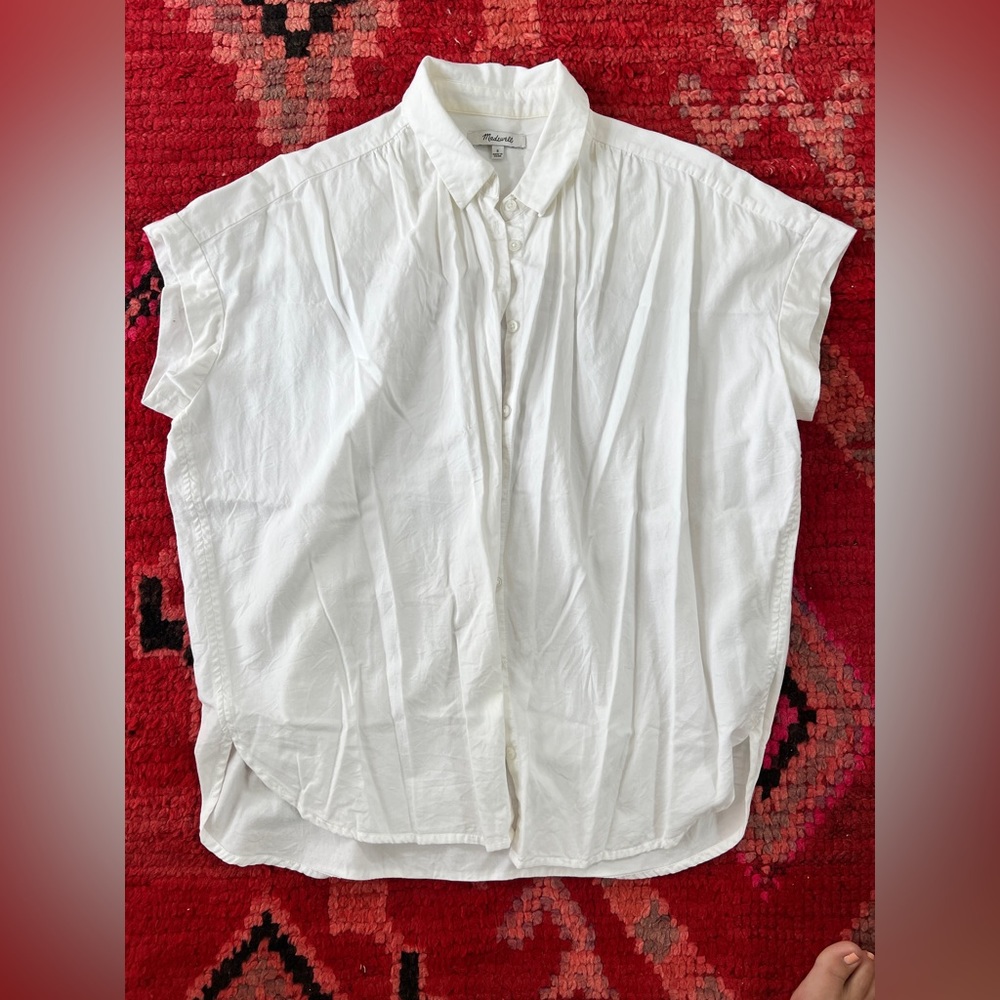 Madewell White Short Sleeved Button Up